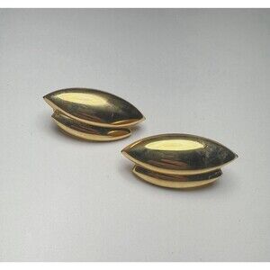 Vintage Earrings 90's Women's Abstract Gold Metal Jewelry